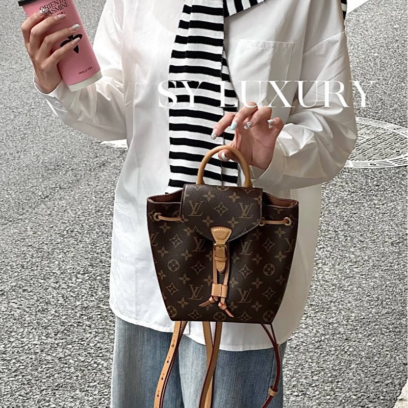 絕版晶片路易威登LV Montsouris BB 原花束口磁吸後背包 M45502-4