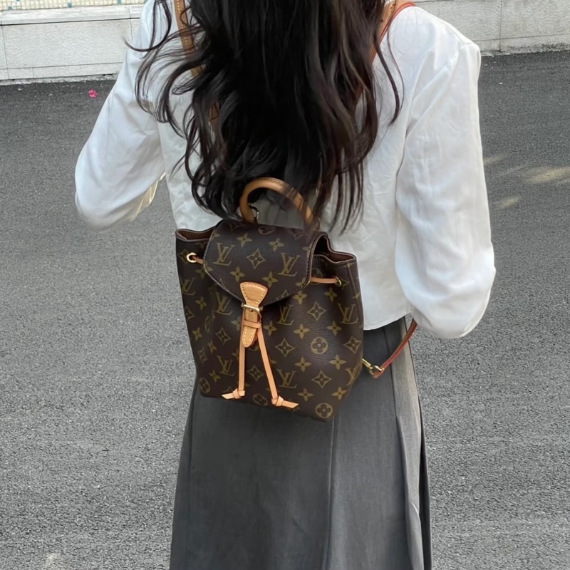 絕版晶片路易威登LV Montsouris BB 原花束口磁吸後背包 M45502-8