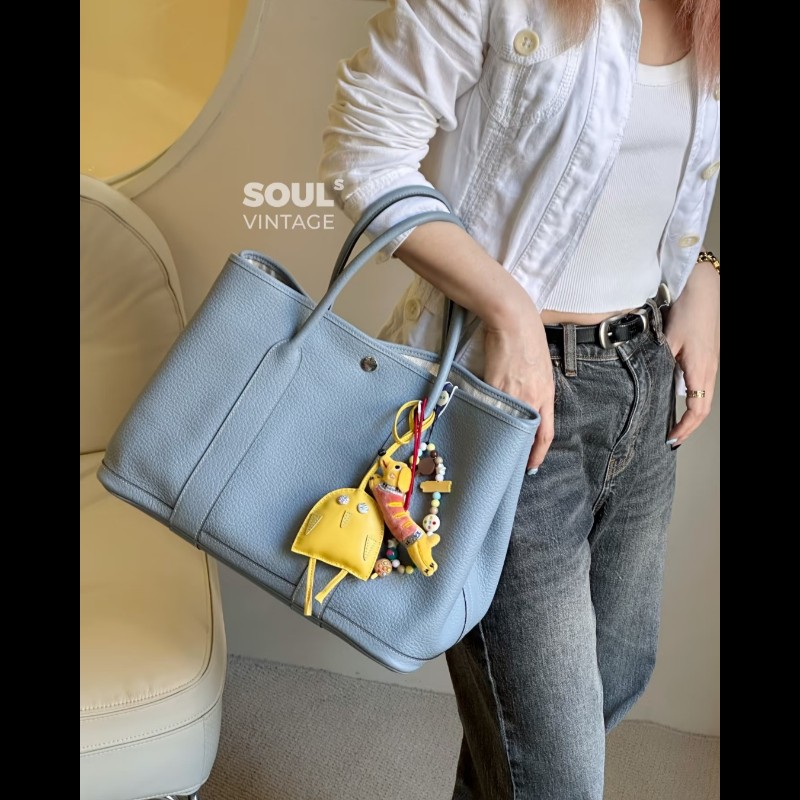 經典愛馬仕入坑首選 ✨ Hermes 愛馬仕 Garden Party 36 氣質灰藍 霧霾藍 手提包 肩背包 gp36-2