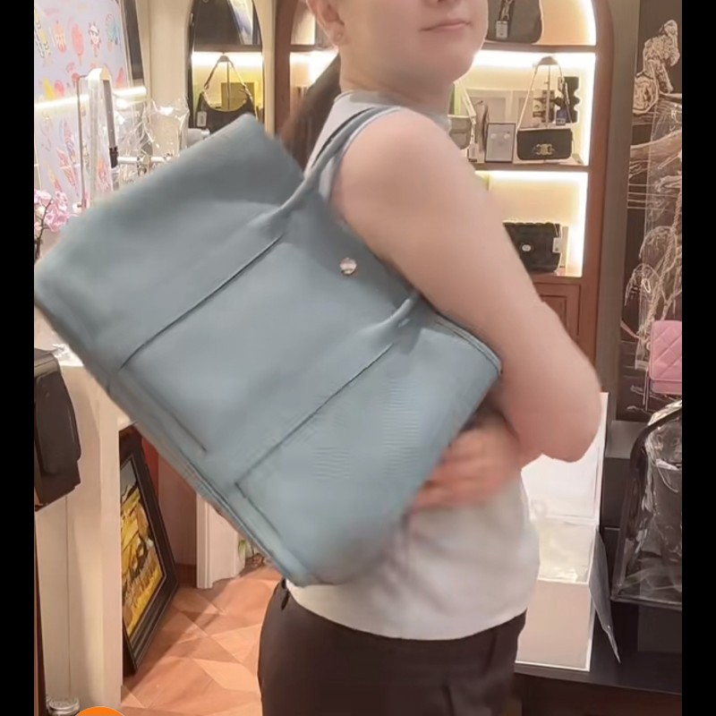 經典愛馬仕入坑首選 ✨ Hermes 愛馬仕 Garden Party 36 氣質灰藍 霧霾藍 手提包 肩背包 gp36-3