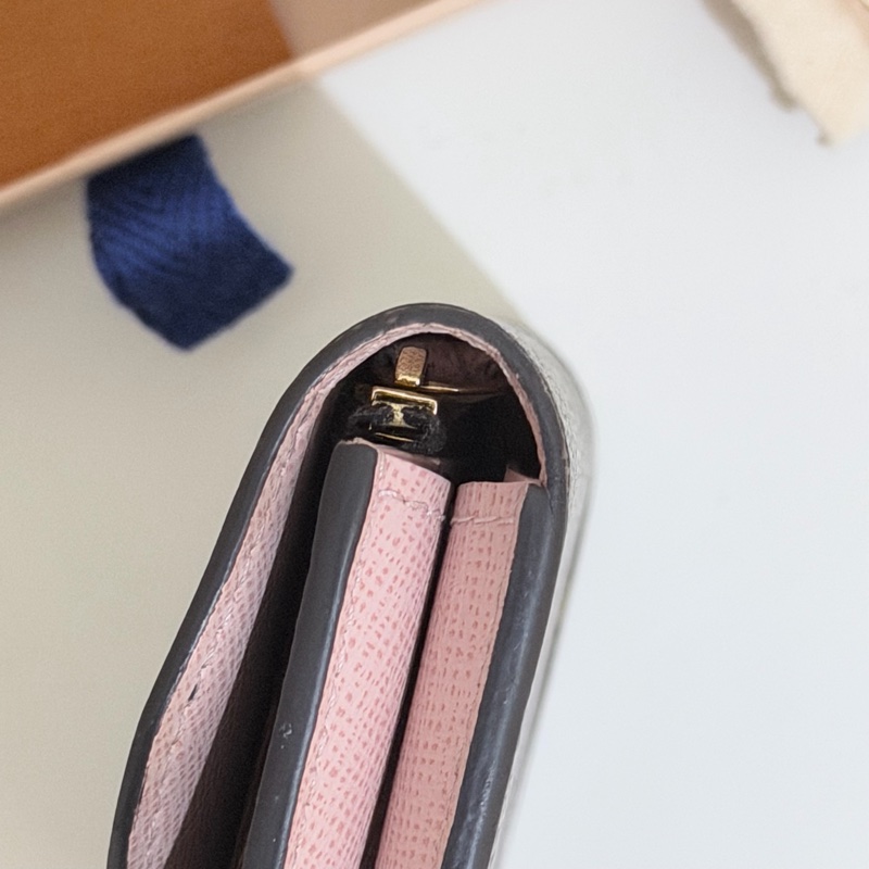 二手｜LV Rosalie老花粉色金扣零錢卡包-12