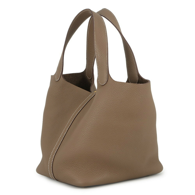 愛馬仕 Picotin Lock MM 手提包，灰褐色，Taurillon Clemence 皮革，Z 字印記。鎖扣，Picotin，女士愛馬仕-1