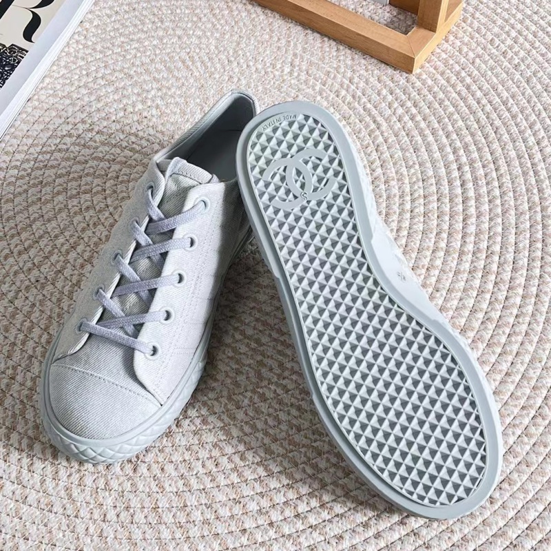 閒置未使用 Chanel 香奈兒 帆布餅乾鞋板鞋 運動鞋 S印 36碼-3