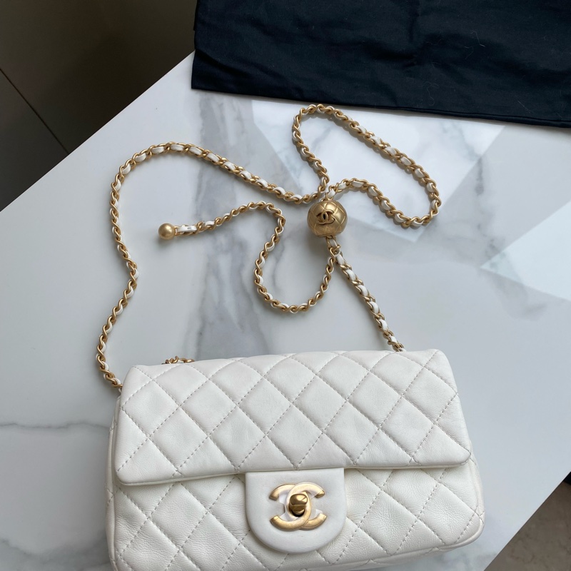 Chanel 白金 cf mini 金球款-2