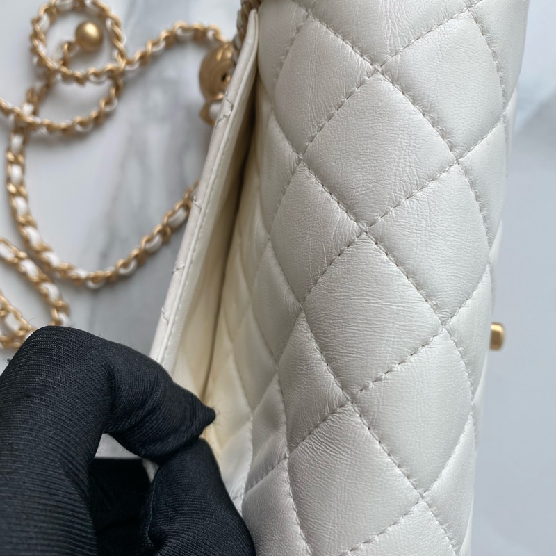 Chanel 白金 cf mini 金球款-6