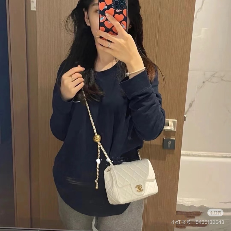 Chanel 白金 cf mini 金球款-9