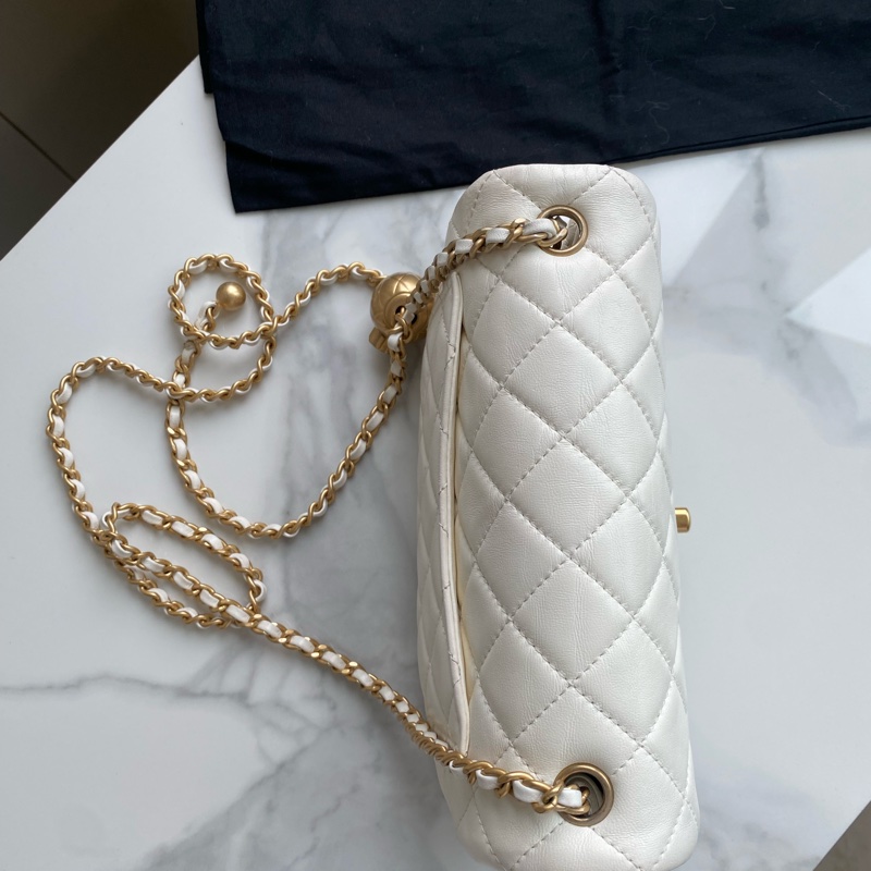 Chanel 白金 cf mini 金球款-10