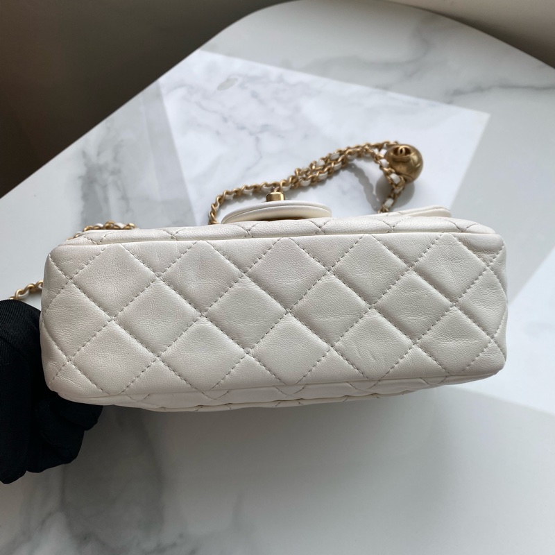 Chanel 白金 cf mini 金球款-11