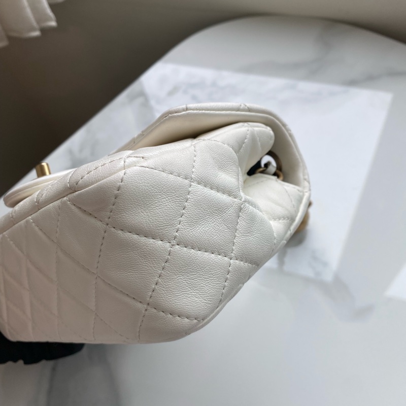 Chanel 白金 cf mini 金球款-13