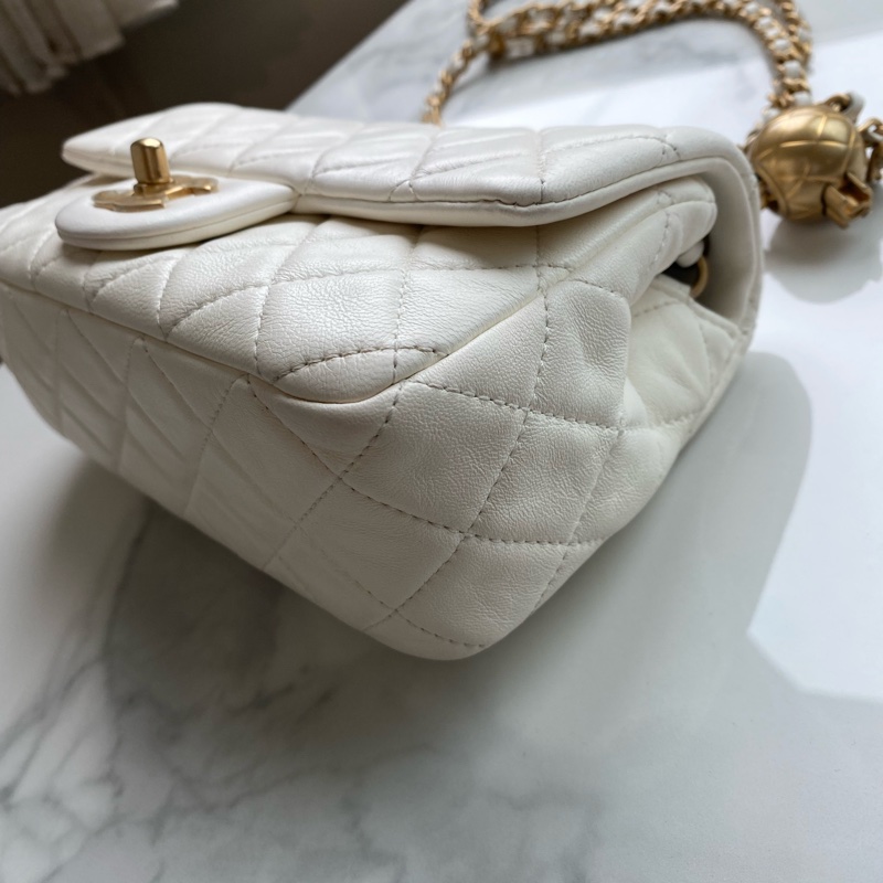 Chanel 白金 cf mini 金球款-14