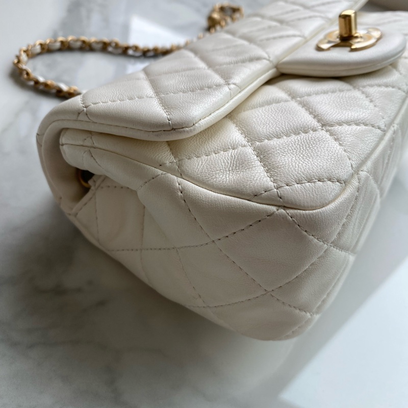 Chanel 白金 cf mini 金球款-15