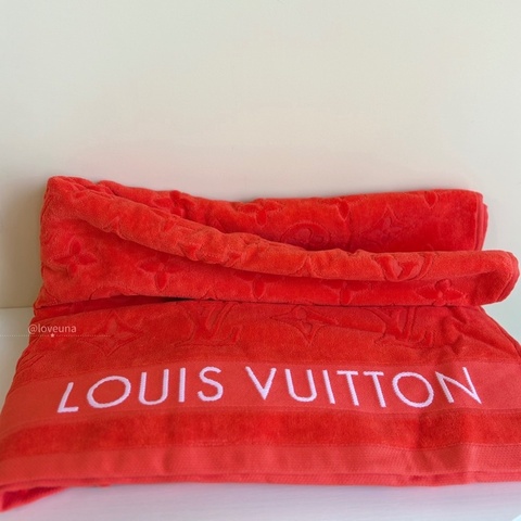 ❣️【NS級-全新閒置品】 LV橘紅沙灘巾150x95cm