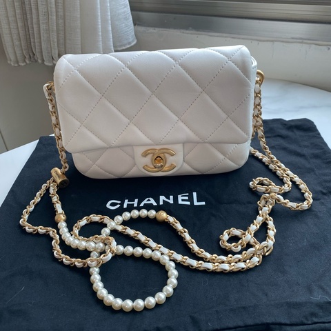 Chanel 白金珍珠調節扣 cf mini
