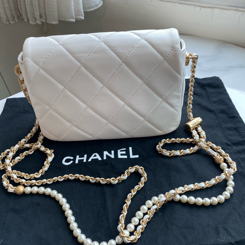 Chanel 白金珍珠調節扣 cf mini-1