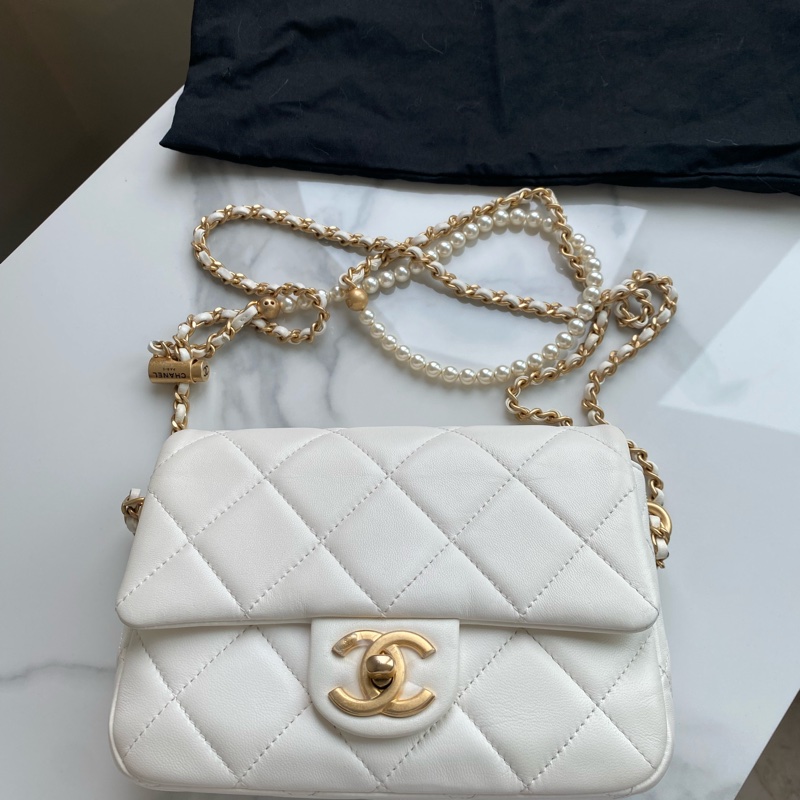 Chanel 白金珍珠調節扣 cf mini-2