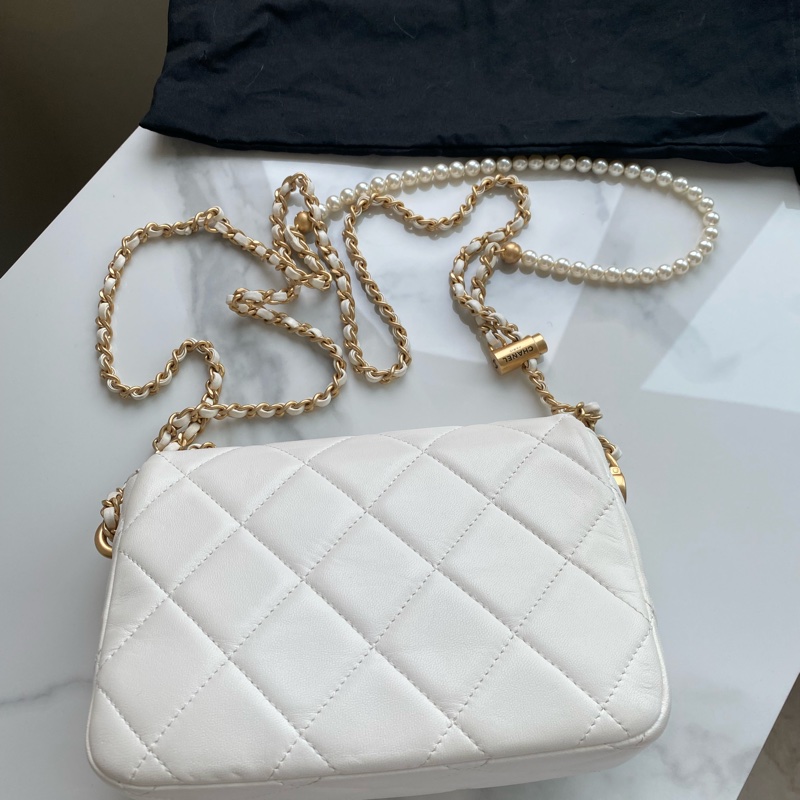 Chanel 白金珍珠調節扣 cf mini-3
