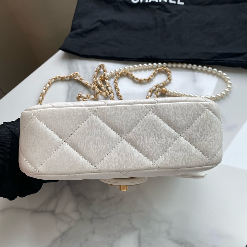 Chanel 白金珍珠調節扣 cf mini-4