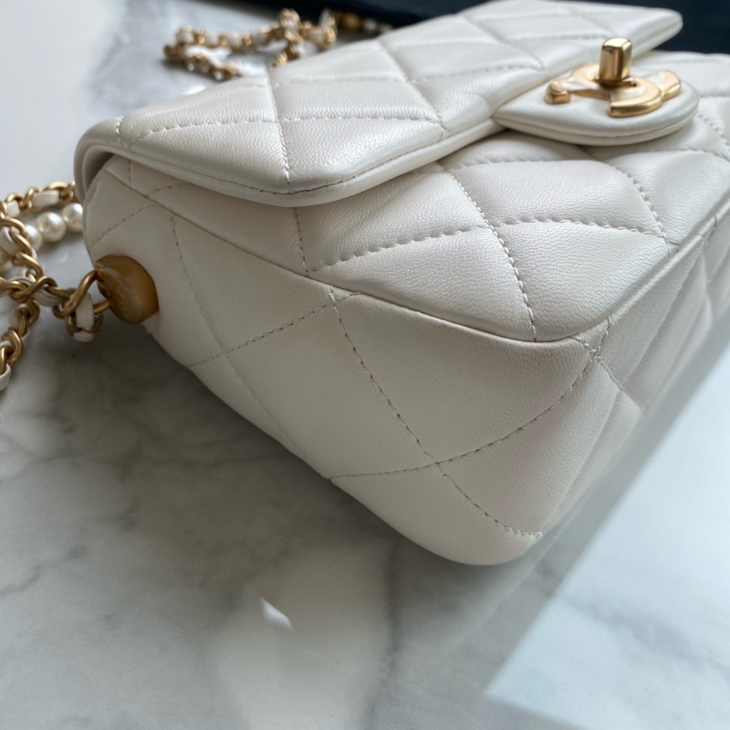 Chanel 白金珍珠調節扣 cf mini-8