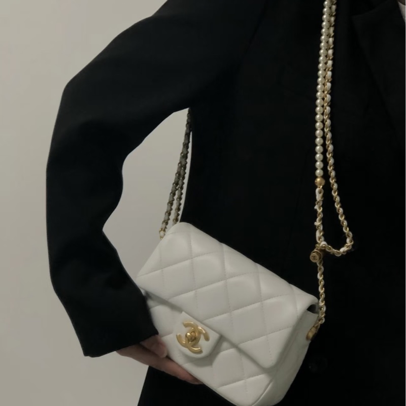 Chanel 白金珍珠調節扣 cf mini-9