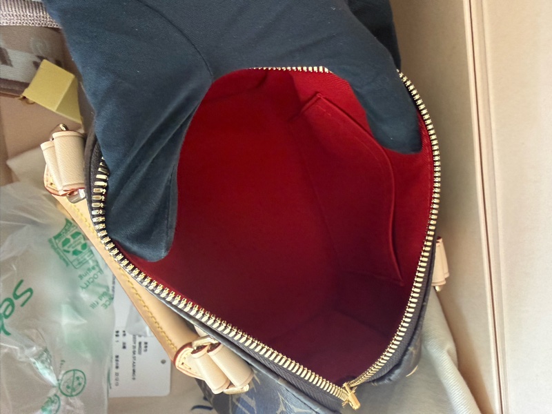 全新LV 老花Speedy Bandoulière 20米拚色帆布寬揹帶波士頓包M46222-7