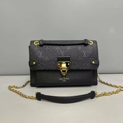路易威登/Louis Vuitton Vavin小號黑色全皮壓紋肩背斜背包