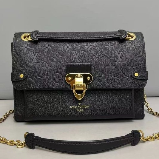 路易威登/Louis Vuitton Vavin小號黑色全皮壓紋肩背斜背包-5