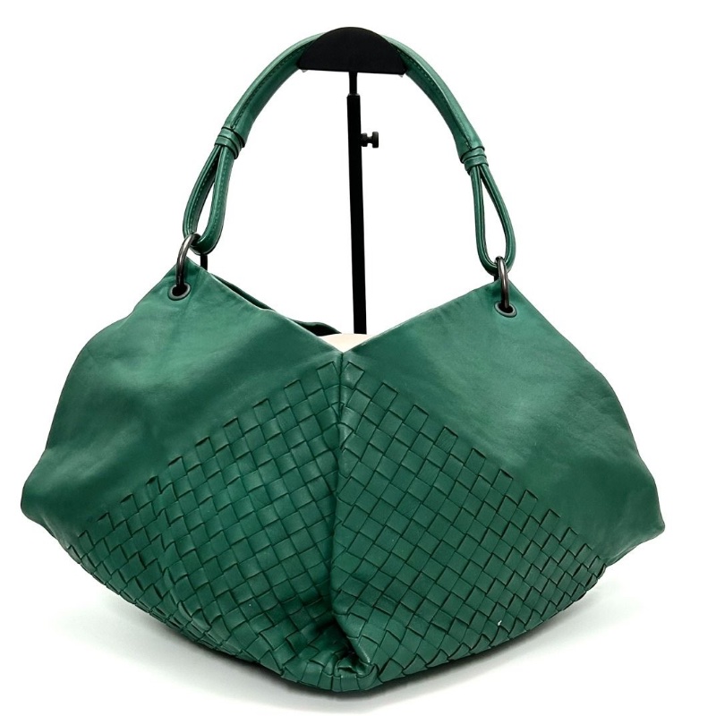 BV 綠色經典編織吊床肩背餃子包 42*17*32.5 9新 配件塵袋-7
