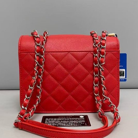 香奈兒/Chanel 紅色牛皮古巴繫列肩背包-7