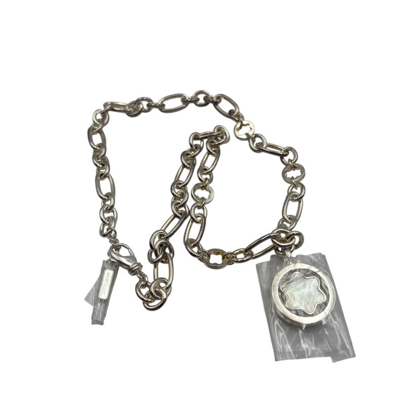 【美收精品】MontBlanc 萬寶龍純銀鑲珍珠貝母飾品珍珠母貝項鏈 C-382【隔月月中將轉賣至日本 上架期限30天】-1