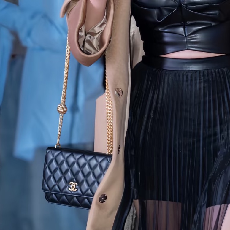 CHANEL香奈兒黑金金球調節扣WOC鏈條包🍨🍧-9