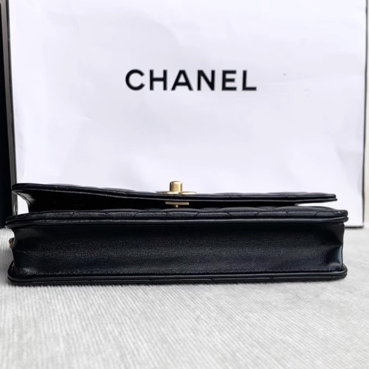 CHANEL香奈兒黑金金球調節扣WOC鏈條包🍨🍧-14