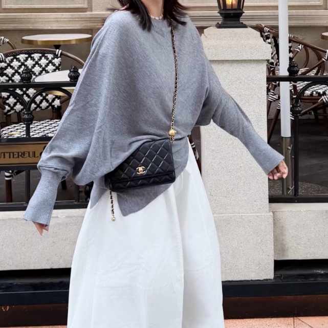 CHANEL香奈兒黑金金球調節扣WOC鏈條包🍨🍧-30