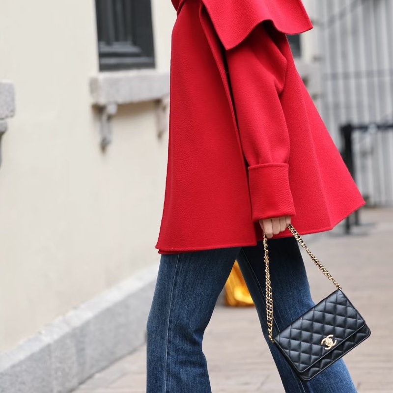 CHANEL香奈兒黑金金球調節扣WOC鏈條包🍨🍧-33