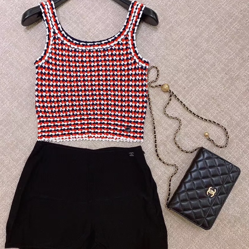 CHANEL香奈兒黑金金球調節扣WOC鏈條包🍨🍧-34