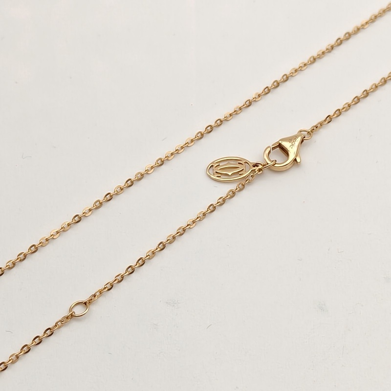 CARTIER Trinity三色金三環項鏈18K黃金/18K白金/18K玫瑰金-4