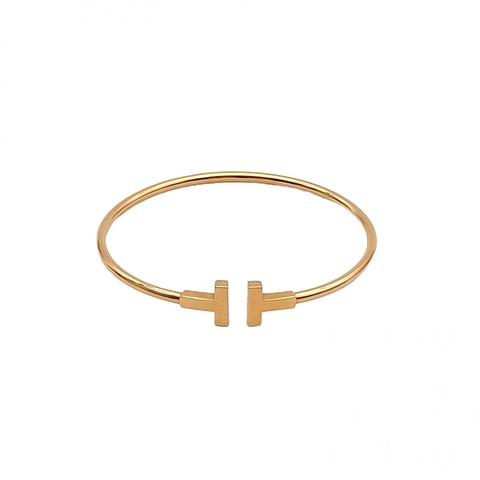 TIFFANY&CO TiffanyT線圈手鐲中號18K黃金15號