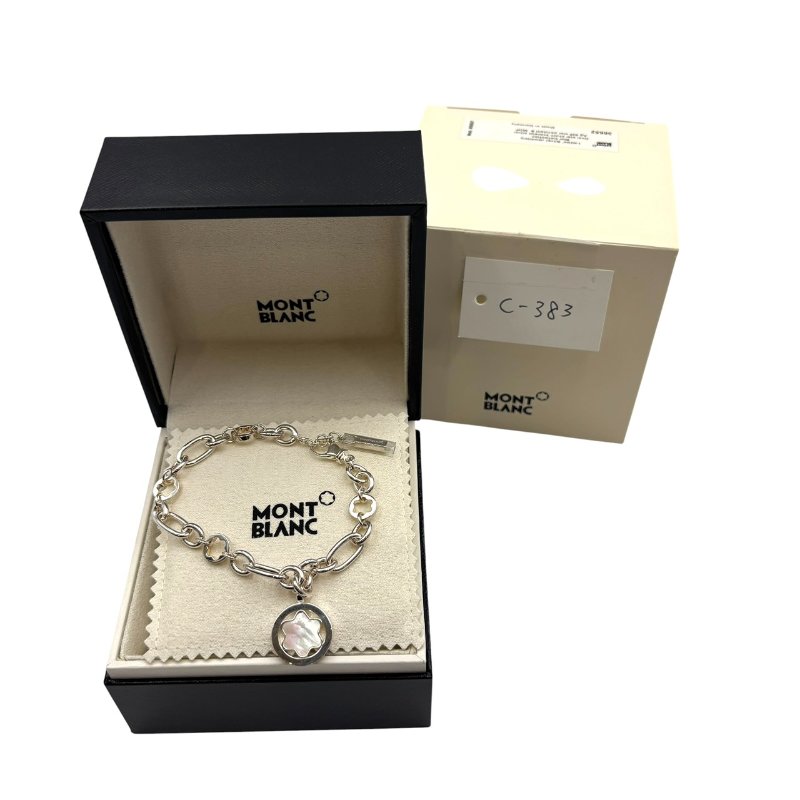 【美收精品】MontBlanc 萬寶龍純銀鑲珍珠貝母飾品珍珠母貝手鏈 C-383【隔月月中將轉賣至日本 上架期限30天】-9