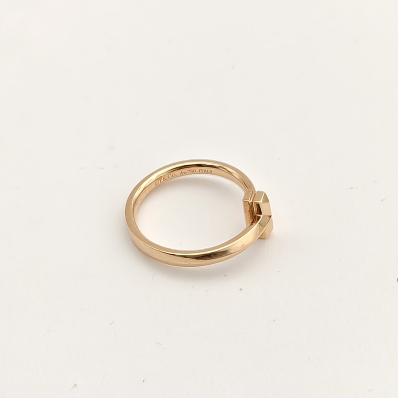 TIFFANY&CO 18K黃金T系列18K金戒指無鑽52-2