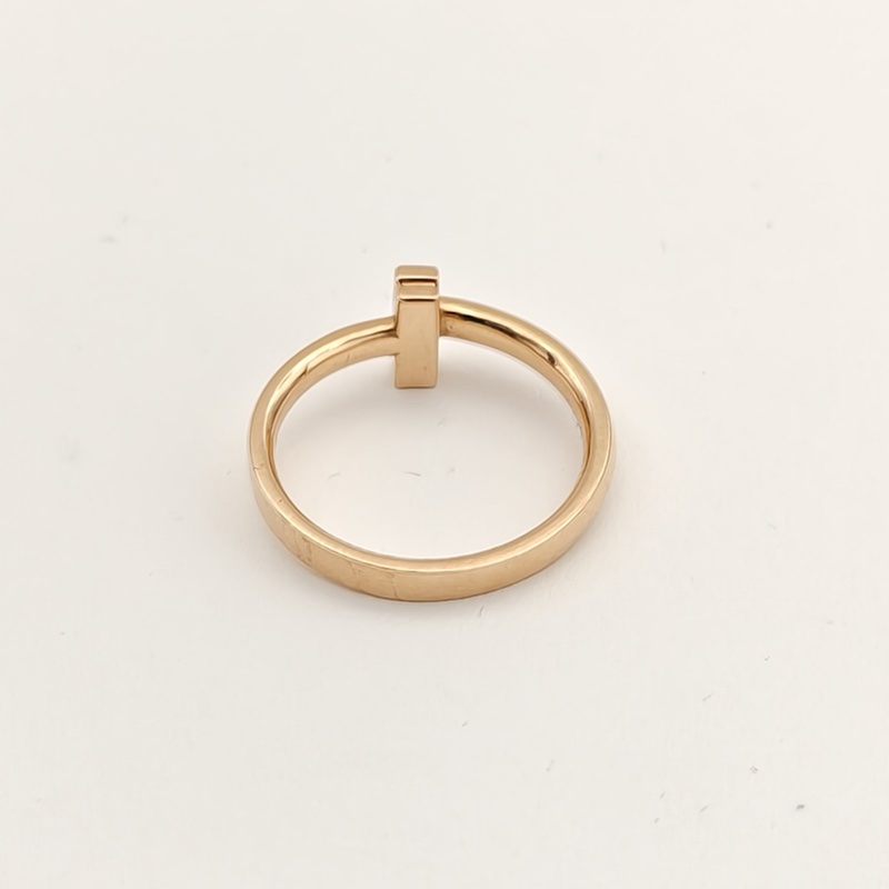 TIFFANY&CO 18K黃金T系列18K金戒指無鑽52-3