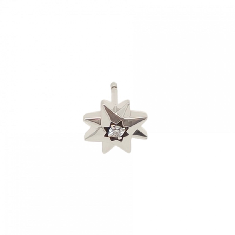 DIOR 18K白金鑽石etoiledesvents八芒星耳釘單只-0