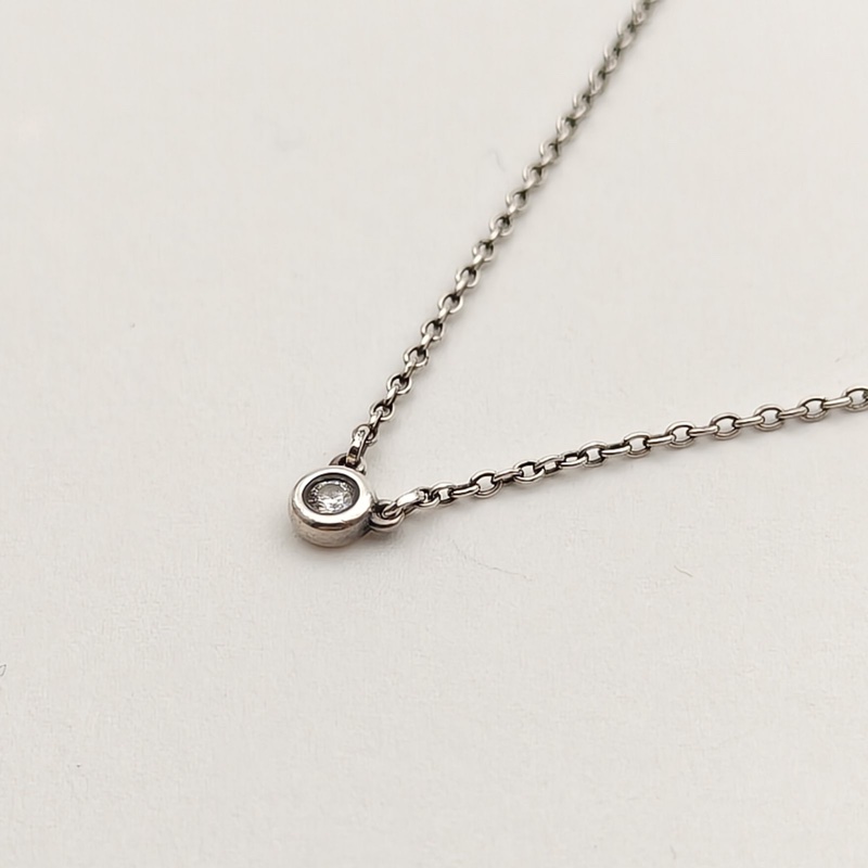 TIFFANY&CO ElsaPeretti單鑽項鏈AG925銀/鑽石-1