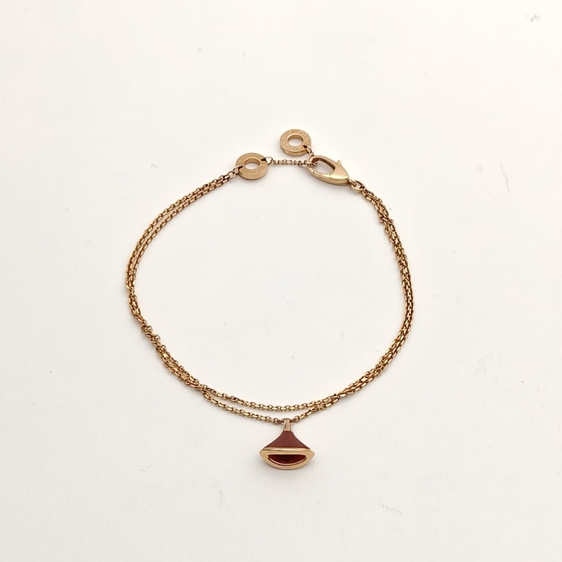 BVLGARI DIVASDREAM小扇子手鏈18K玫瑰金/紅玉髓S-M碼-1