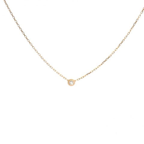 CARTIER 18K黃金鑽石Amour飛碟項鏈單鑽9分