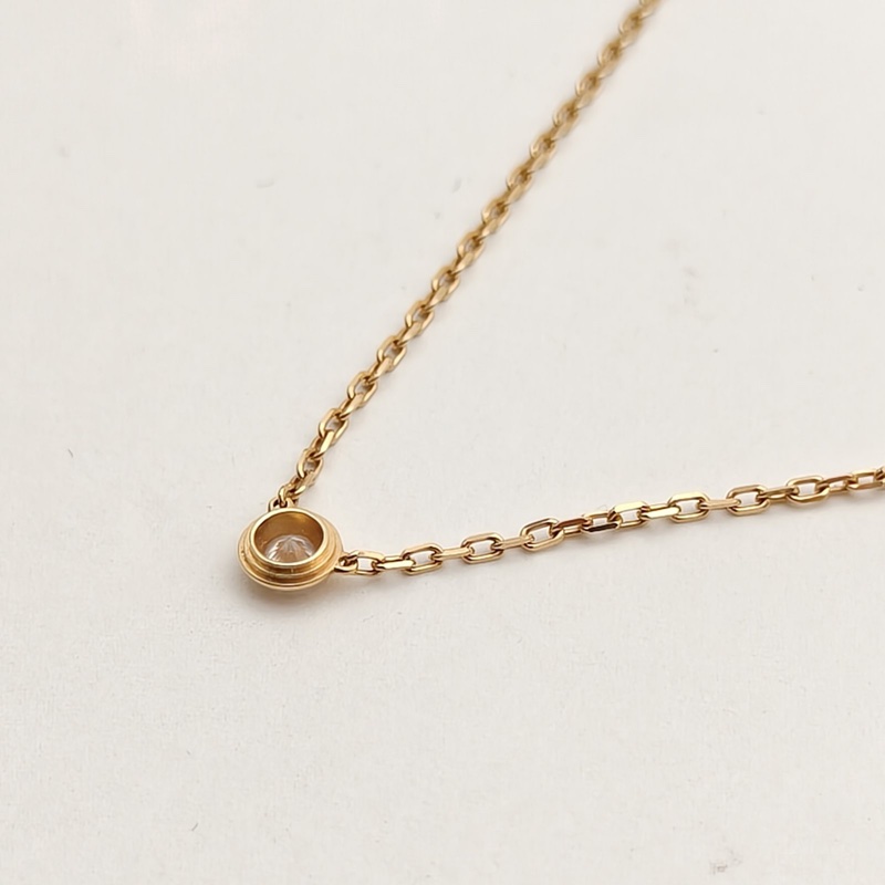 CARTIER 18K黃金鑽石Amour飛碟項鏈單鑽9分-2