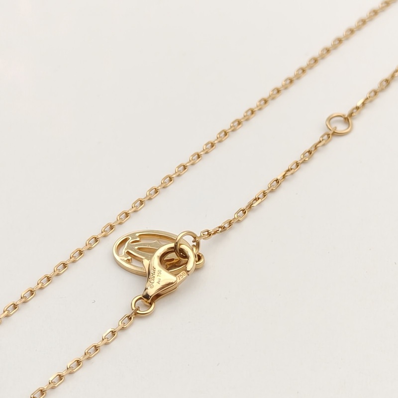 CARTIER 18K黃金鑽石Amour飛碟項鏈單鑽9分-3