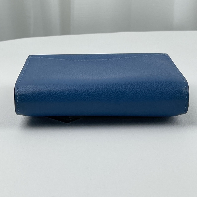 Hermes • Constance 康康霧霾藍銀釦短夾-4