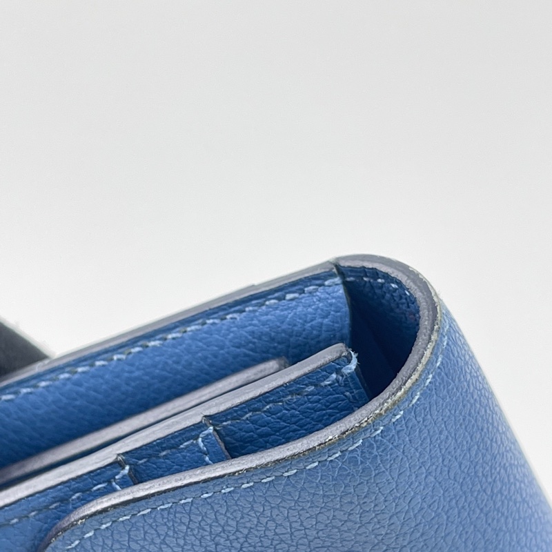 Hermes • Constance 康康霧霾藍銀釦短夾-8