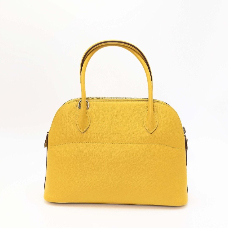 HERMES 琥珀黃Bolide保齡球27 手提肩背包27*18*9 9新 配件塵袋-2