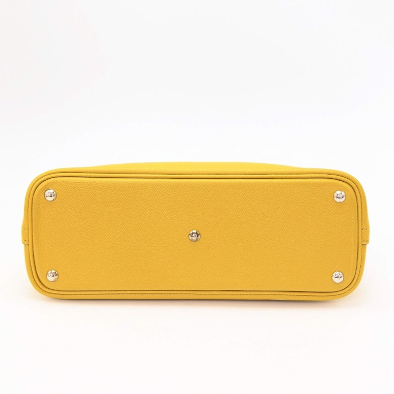 HERMES 琥珀黃Bolide保齡球27 手提肩背包27*18*9 9新 配件塵袋-3