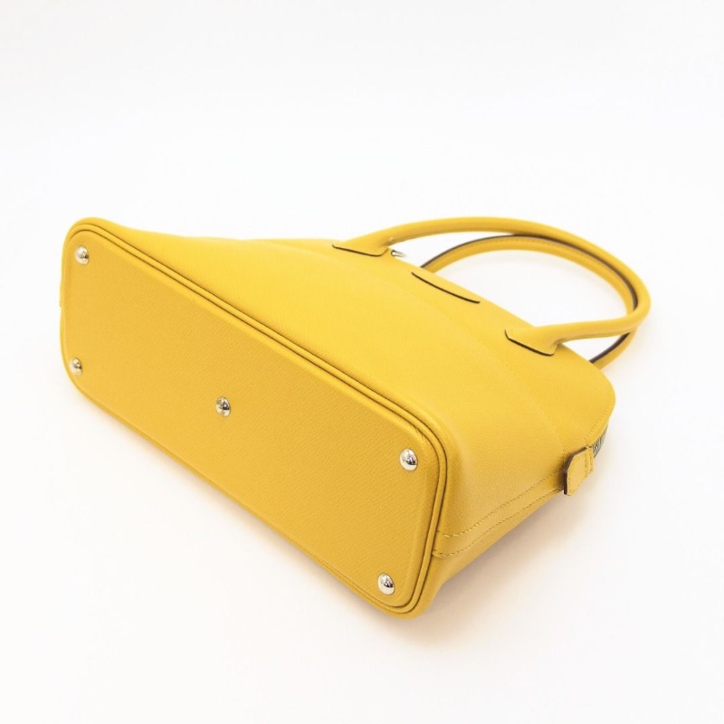 HERMES 琥珀黃Bolide保齡球27 手提肩背包27*18*9 9新 配件塵袋-4